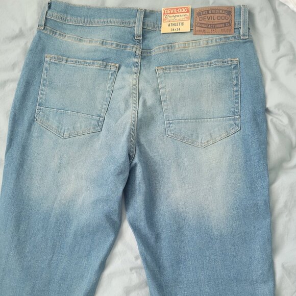 NEW DEVIL-DOG DUNGAREES  Men's Athletic Fit Jeans Oxford Color 34x34 - Picture 6 of 6